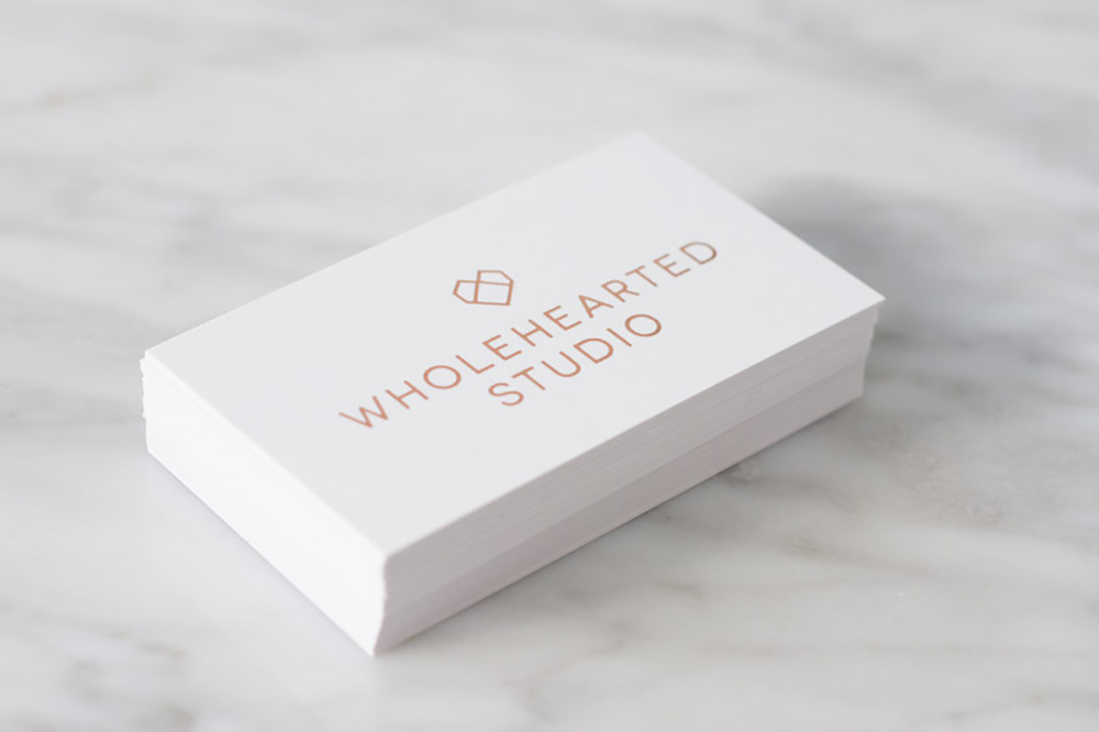 Rose gold business card
