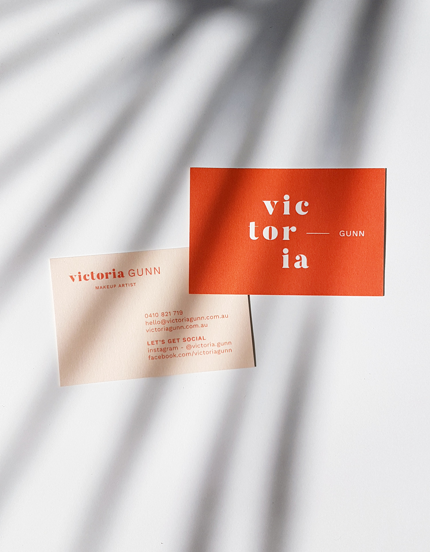 Business Card Design for Victoria Gunn Makeup Artist