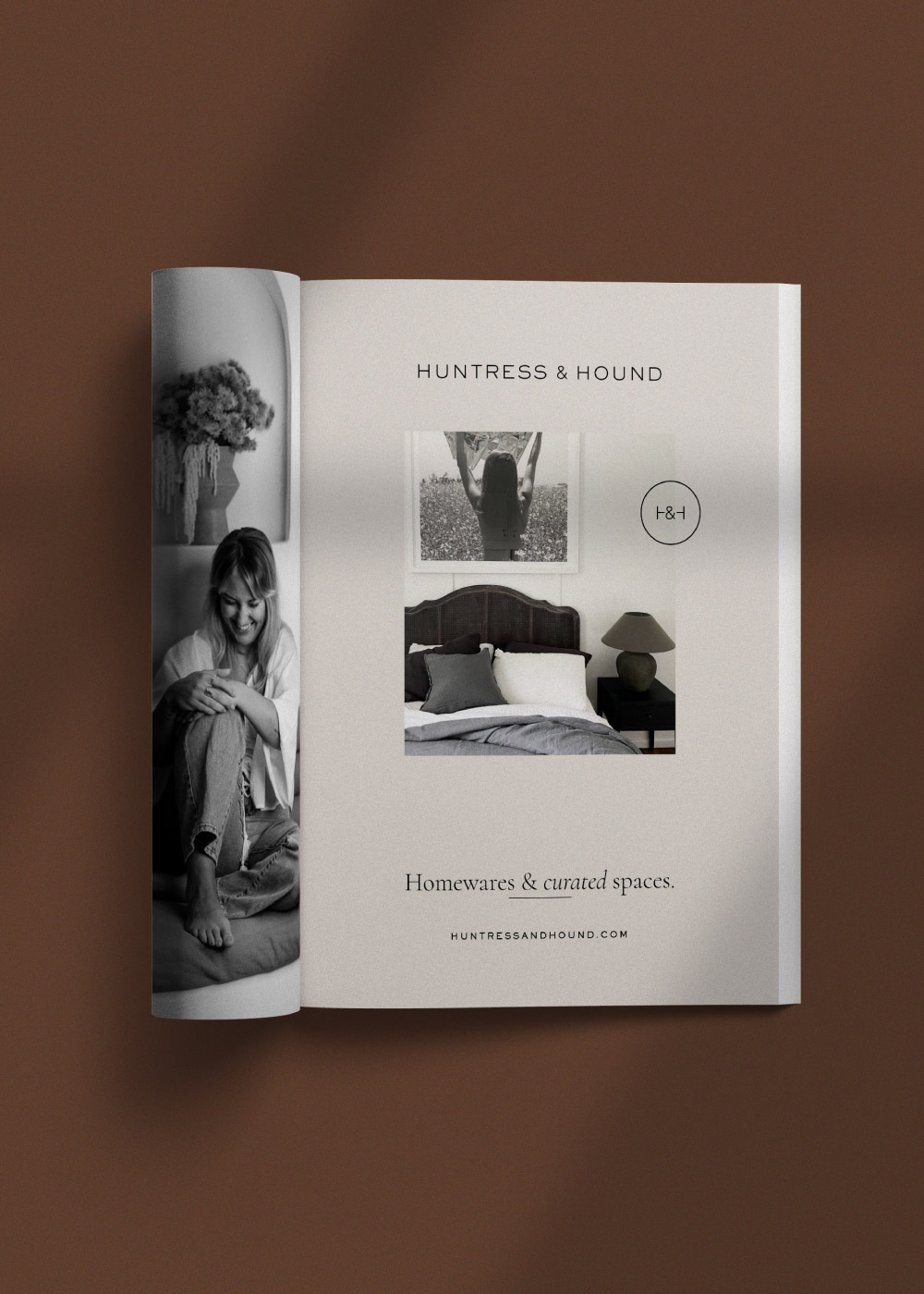 Huntress and Hound magazine ad design
